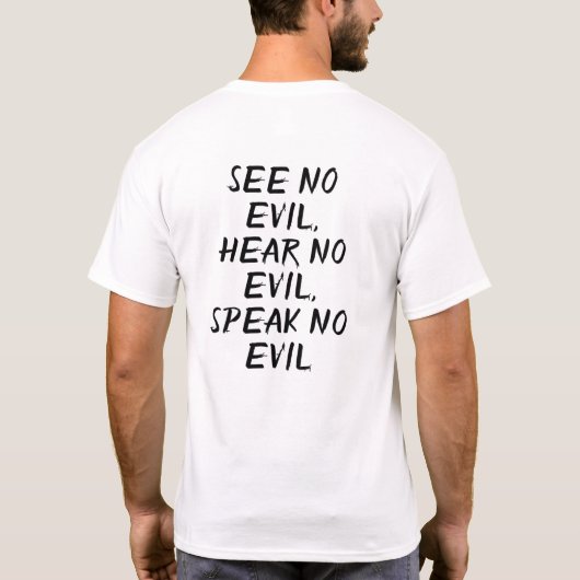 Modern Three Wise Monkeys Graphic T-Shirt  Tシャツ (裏面)