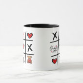 Modern Tic Tac Toe Valentines Day Initial マグカップ (中央)