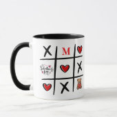 Modern Tic Tac Toe Valentines Day Initial マグカップ (左)