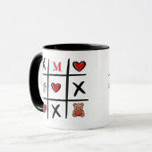Modern Tic Tac Toe Valentines Day Initial マグカップ (正面左)