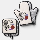 Modern Tiger Graphic Art 鍋つかみ&鍋敷きセット (正面/裏面)