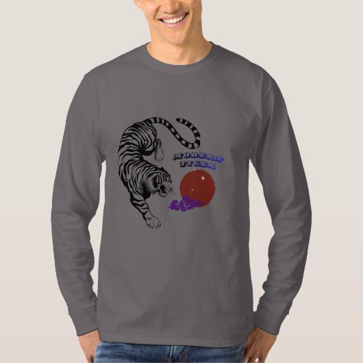 Modern Tiger Graphic Art Tシャツ (正面)