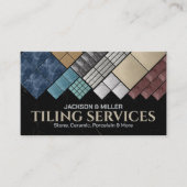 Modern Tiling Services Black Marble Tile Collage 名刺 (正面)