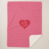 Modern Timeless Love Hearts Personalized Valentine シェルパブランケット (正面)