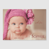 Modern Timeless Photo Magnetic Baby Announcement (正面)