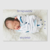 Modern Timeless Photo Magnetic Baby Announcement (正面)