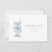 Modern Tini One Martini Theme Boy Baby Shower サンキューカード (正面)
