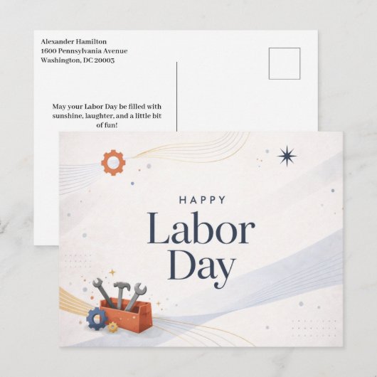 Modern Toolbox Happy Labor Day シーズンポストカード (正面/裏面)