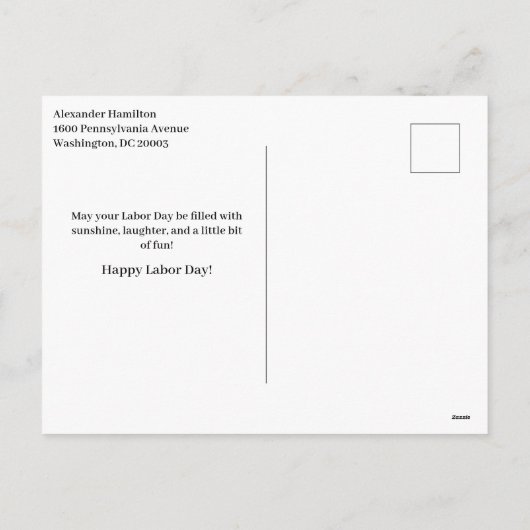 Modern Toolbox Happy Labor Day シーズンポストカード (裏面)