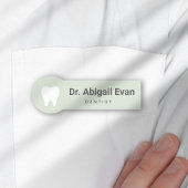 Modern Tooth Sage Green Professional Orthodontist 名札