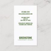 Modern Topography Landscape Design Green 名刺 (裏面)