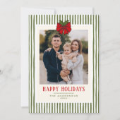 Modern Traditional Happy Holidays Name & Photo シーズンカード (正面)