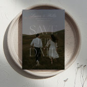 Modern transparent typography photo save the date 招待状