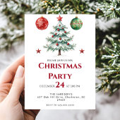 Modern Tree Holiday Christmas Dinner 招待状