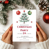 Modern Tree Holiday Christmas Dinner 招待状