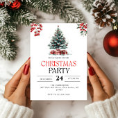 Modern Tree Holiday Christmas Party Invitation 招待状