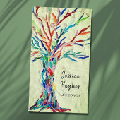 Modern Tree Life Coach Green Business Card 名刺