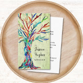 Modern Tree Life Coach Green Business Card 名刺