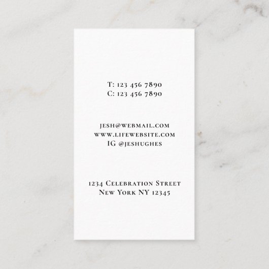 Modern Tree Life Coach Green Business Card 名刺 (裏面)