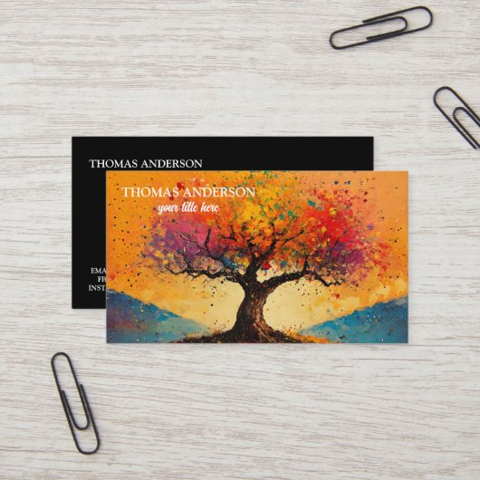 Modern Tree of Life Wellness Life Coach 名刺 (正面/裏面インサイチュ)