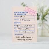 Modern, Trendy, 30th Birthday Invitation 招待状 (スタンド正面)