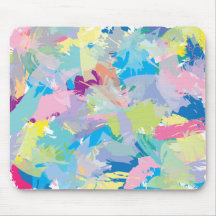 Modern Trendy Abstract Art, Fun Colorful Desk Mat
