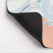 Modern Trendy Abstract Botanical Art Monogram マウスパッド (コーナー)