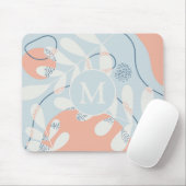 Modern Trendy Abstract Botanical Art Monogram マウスパッド (マウス)