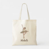 Modern Trendy Ballerina Ballet Dance Personalized  トートバッグ (裏面)
