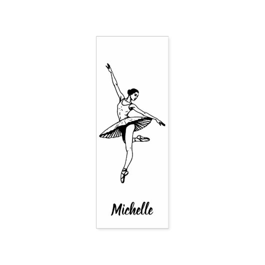 Modern Trendy Ballerina Ballet Dance Personalized  ラバースタンプ (インプリント)