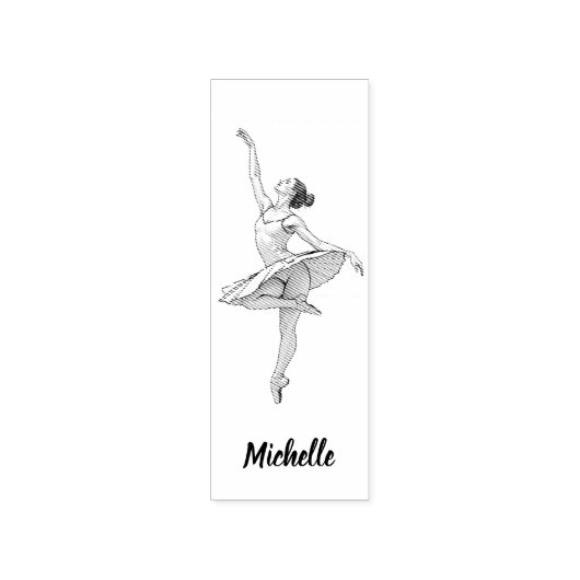 Modern Trendy Ballerina Ballet Dance Personalized  ラバースタンプ (インプリント)
