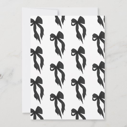 Modern Trendy Black Bow Graduation Party 招待状 (裏面)
