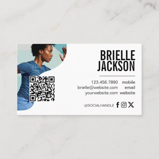 Modern Trendy Bold Personal Trainer Fitness Coach 名刺 (裏面)