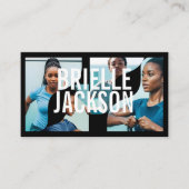 Modern Trendy Bold Personal Trainer Fitness Coach 名刺 (正面)