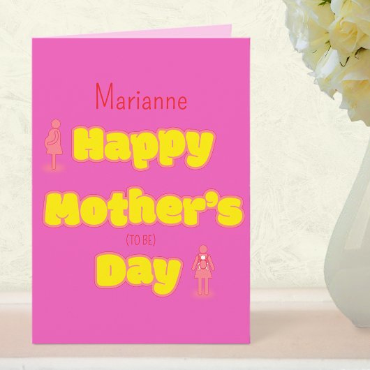 Modern Trendy Bright Pink Happy Mother's Day  カード