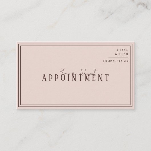 Modern Trendy Brown Personal Trainer Fitness 予約カード (正面)
