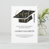 Modern Trendy Casual Custom 4Photos Graduation 招待状 (スタンド正面)