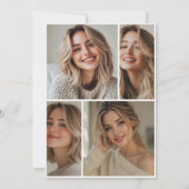 Modern Trendy Casual Custom 4Photos Graduation 招待状 (裏面)