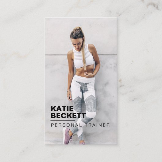 Modern Trendy Coach Personal Trainer Fitness Photo 名刺 (正面)