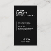 Modern Trendy Coach Personal Trainer Fitness Photo 名刺 (裏面)