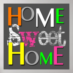 Modern Trendy Colorful Home Sweet Home ポスター