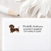 Modern Trendy Dachshund Dog Return Address    ラベル (インサイチュ)
