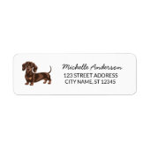 Modern Trendy Dachshund Dog Return Address    ラベル (正面)