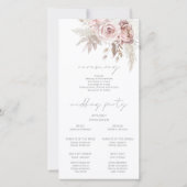 Modern Trendy Deep Burgundy Blush Wedding Program (裏面)