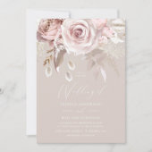 Modern Trendy Designer Elegant Blush Wedding 招待状 (正面)