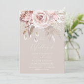 Modern Trendy Designer Elegant Blush Wedding 招待状 (スタンド正面)