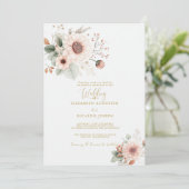 Modern Trendy Dusty Rose Blush Wedding  招待状 (スタンド正面)