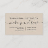 Modern trendy earth tone tan professional 予約カード (裏面)