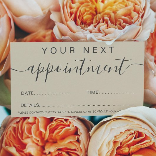 Modern trendy earth tone tan professional 予約カード