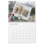 Modern Trendy Family Add Photos Custom Simple カレンダー (1月 2027)